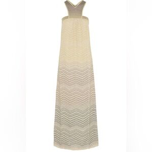 M by Missoni US 10 12 Maxi Dress Beige and Taupe Crochet Italy 48 READ